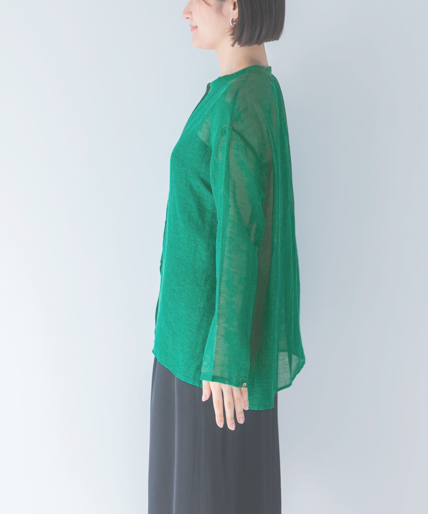 URBAN RESEARCH ROSSO「リネンシアーカールマイヤーブラウス」|シャツ・ブラウス|