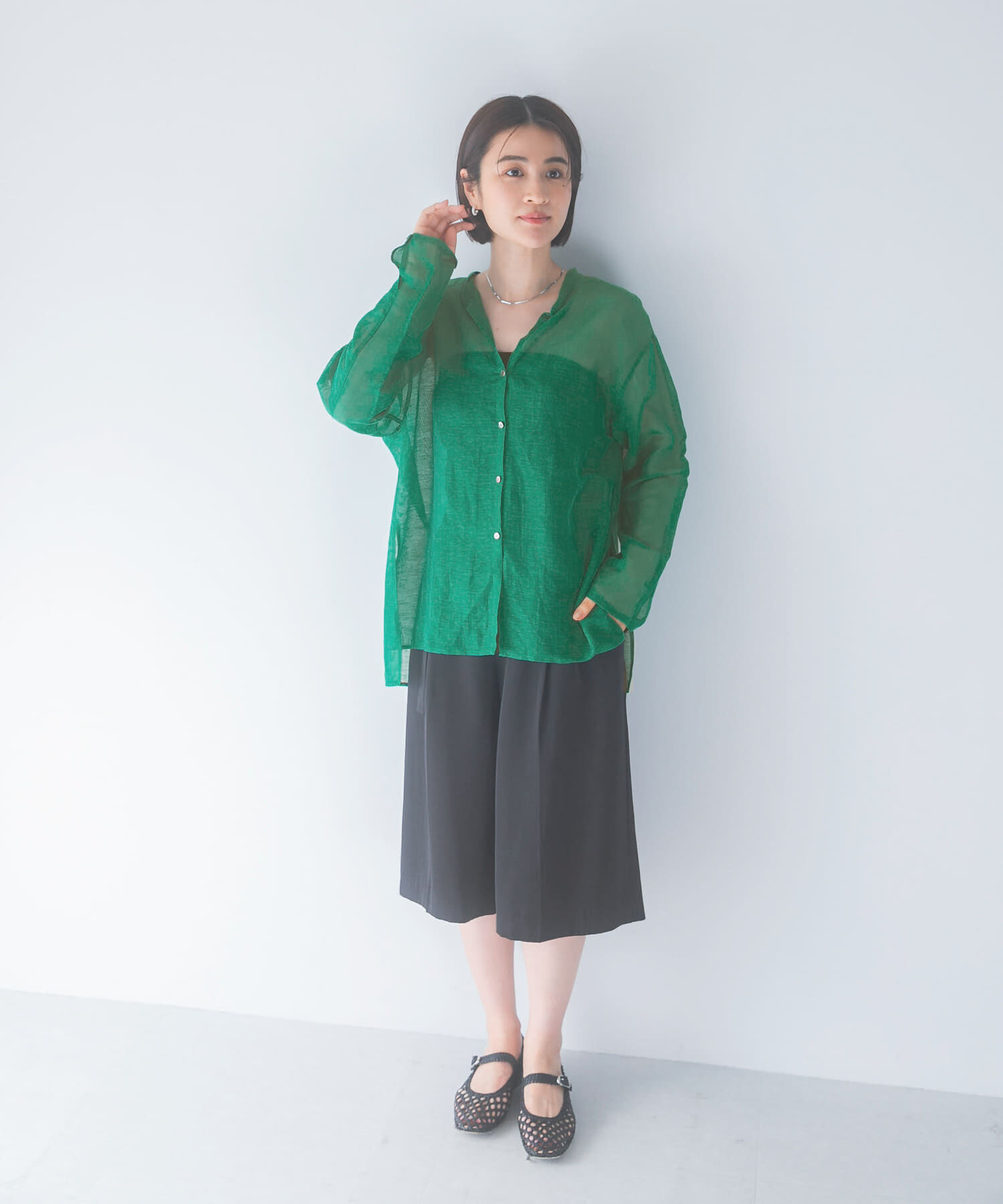 URBAN RESEARCH ROSSO「リネンシアーカールマイヤーブラウス」|シャツ・ブラウス|