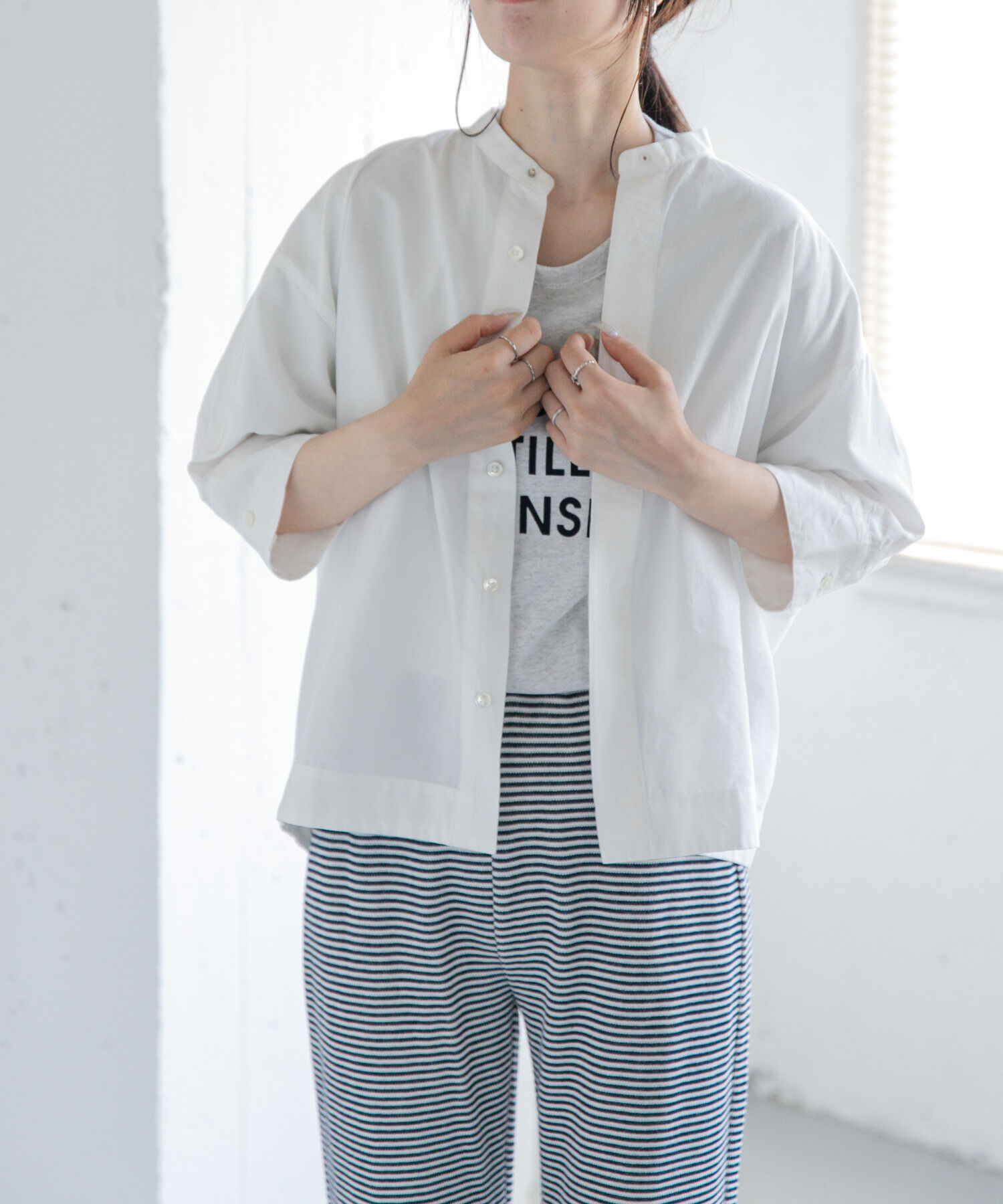 URBAN RESEARCH DOORS「『一部WEB限定カラー』FORK&SPOON　ギボシコクーンショートスリーブシャツ」|シャツ・ブラウス|