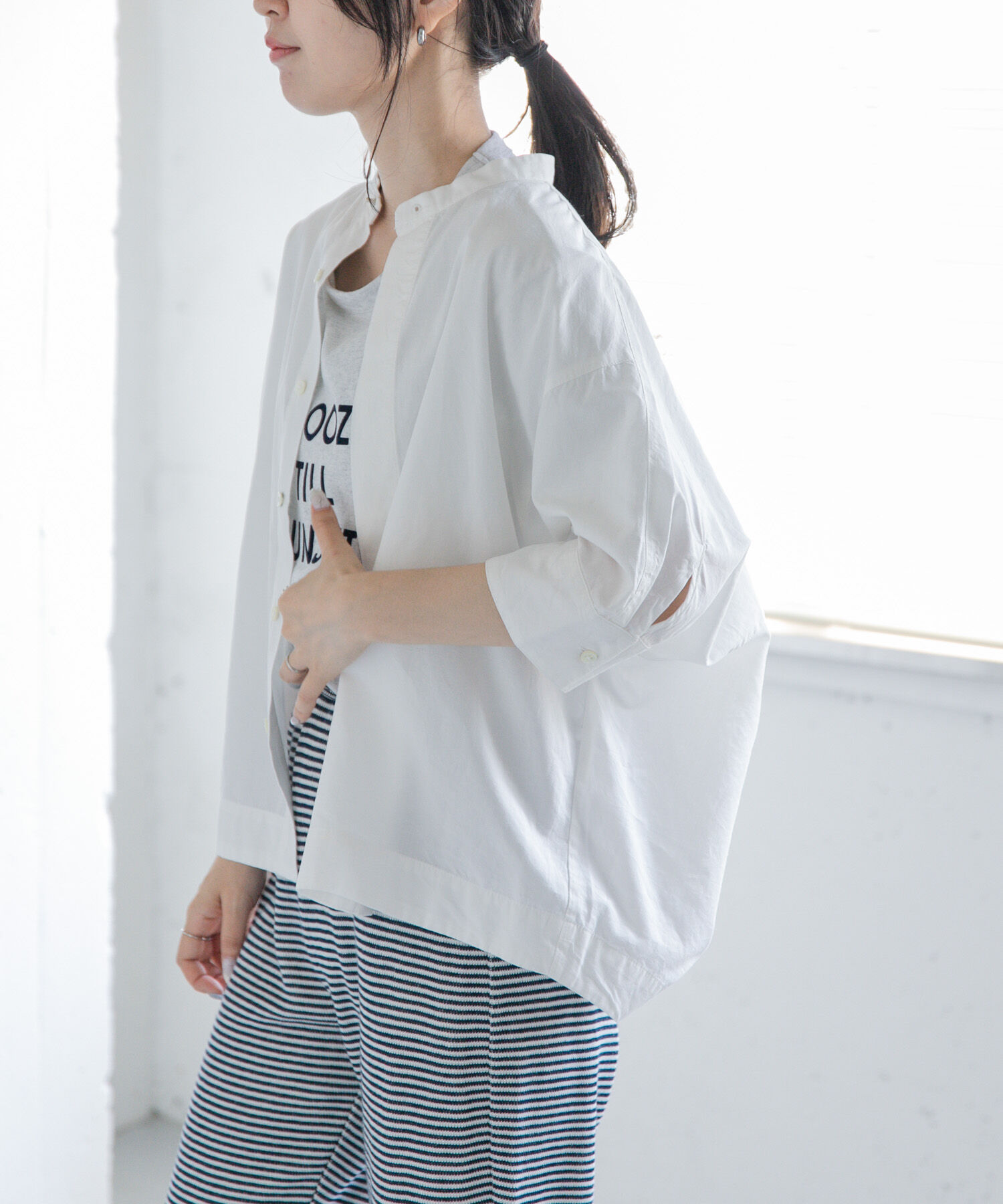 URBAN RESEARCH DOORS「『一部WEB限定カラー』FORK&SPOON　ギボシコクーンショートスリーブシャツ」|シャツ・ブラウス|