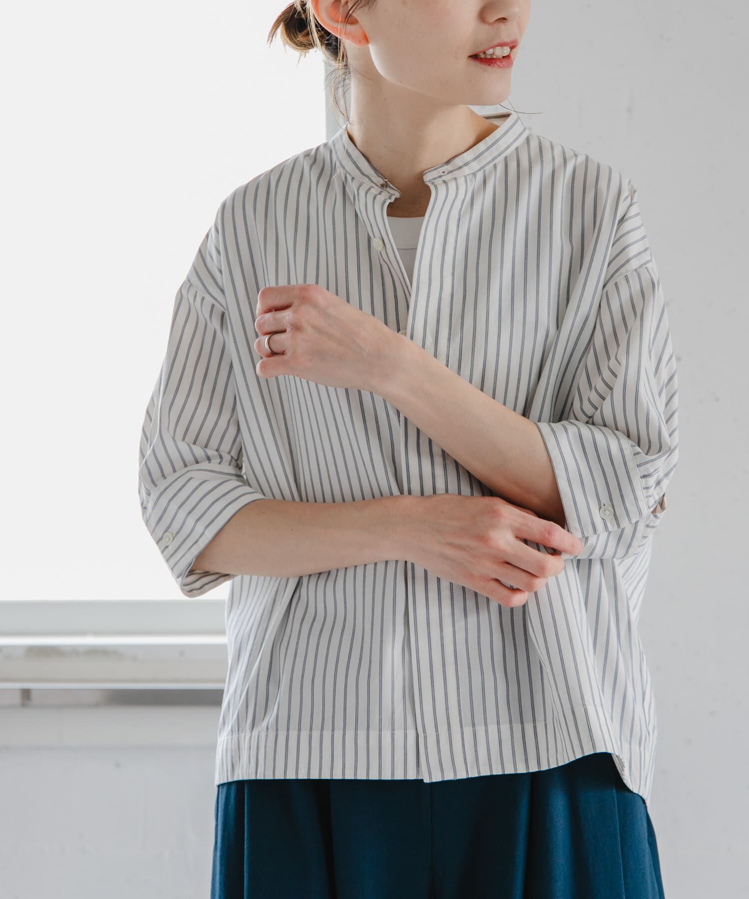 URBAN RESEARCH DOORS「『一部WEB限定カラー』FORK&SPOON　ギボシコクーンショートスリーブシャツ」|シャツ・ブラウス|
