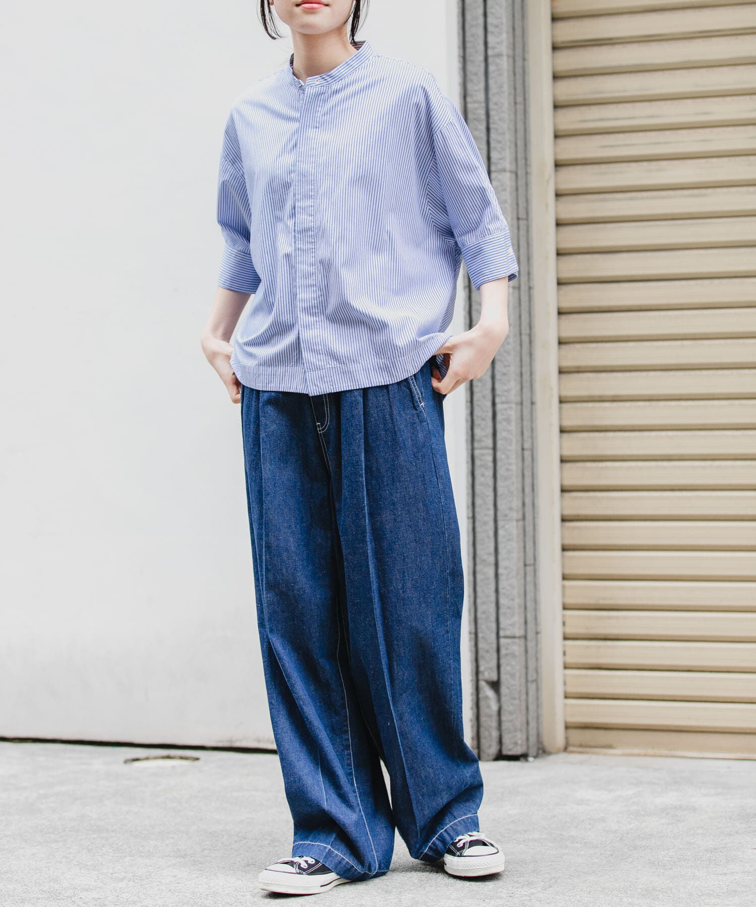 URBAN RESEARCH DOORS「『一部WEB限定カラー』FORK&SPOON　ギボシコクーンショートスリーブシャツ」|シャツ・ブラウス|