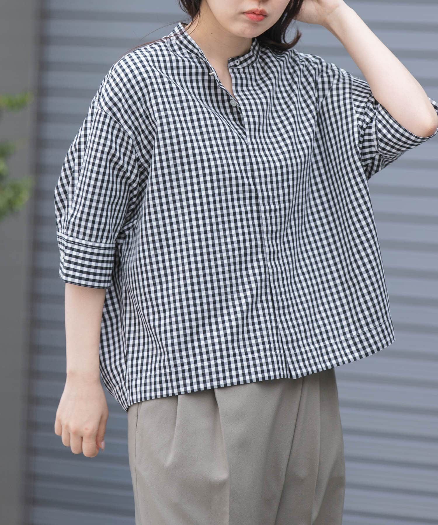 URBAN RESEARCH DOORS「『一部WEB限定カラー』FORK&SPOON　ギボシコクーンショートスリーブシャツ」|シャツ・ブラウス|