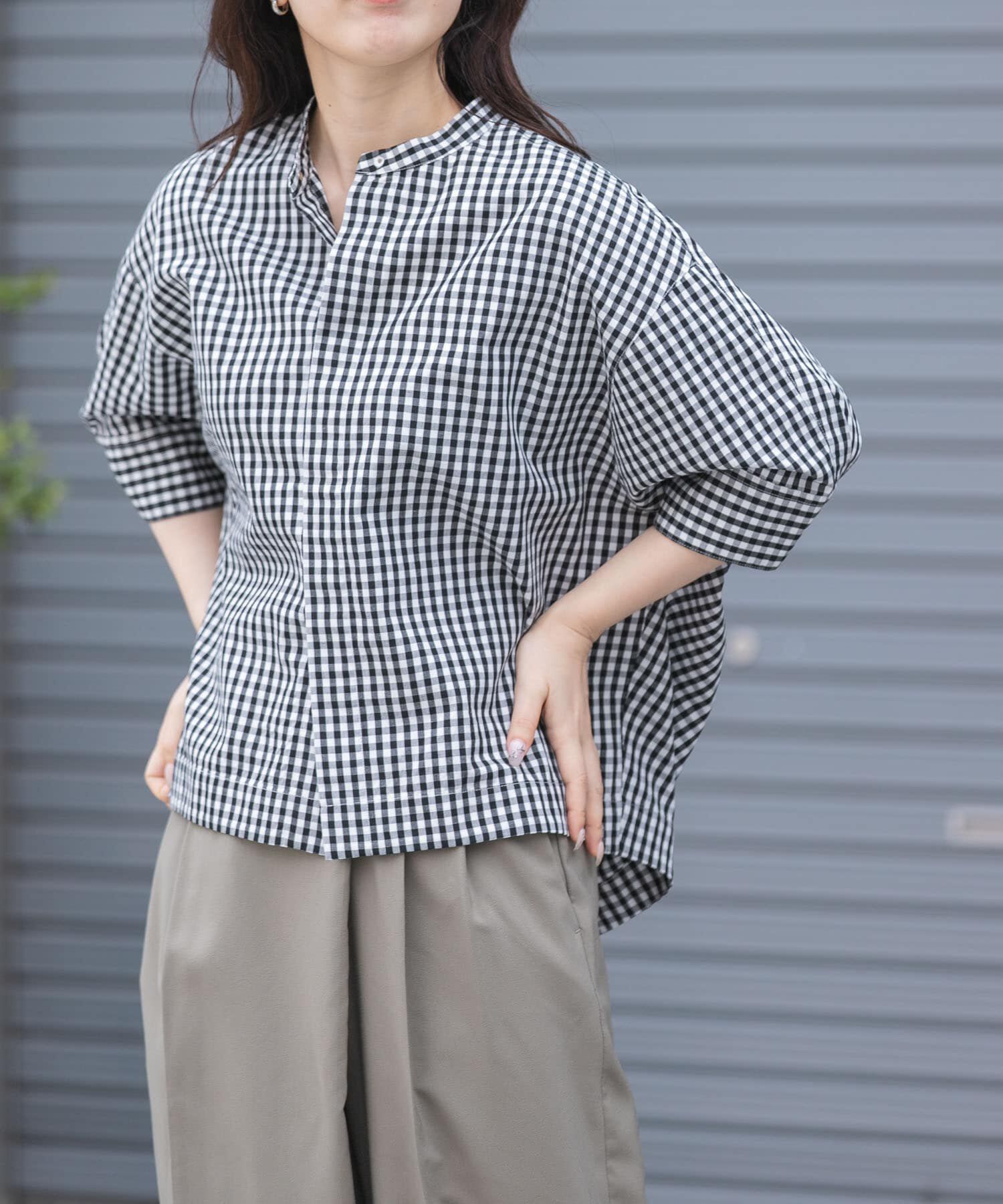 URBAN RESEARCH DOORS「『一部WEB限定カラー』FORK&SPOON　ギボシコクーンショートスリーブシャツ」|シャツ・ブラウス|