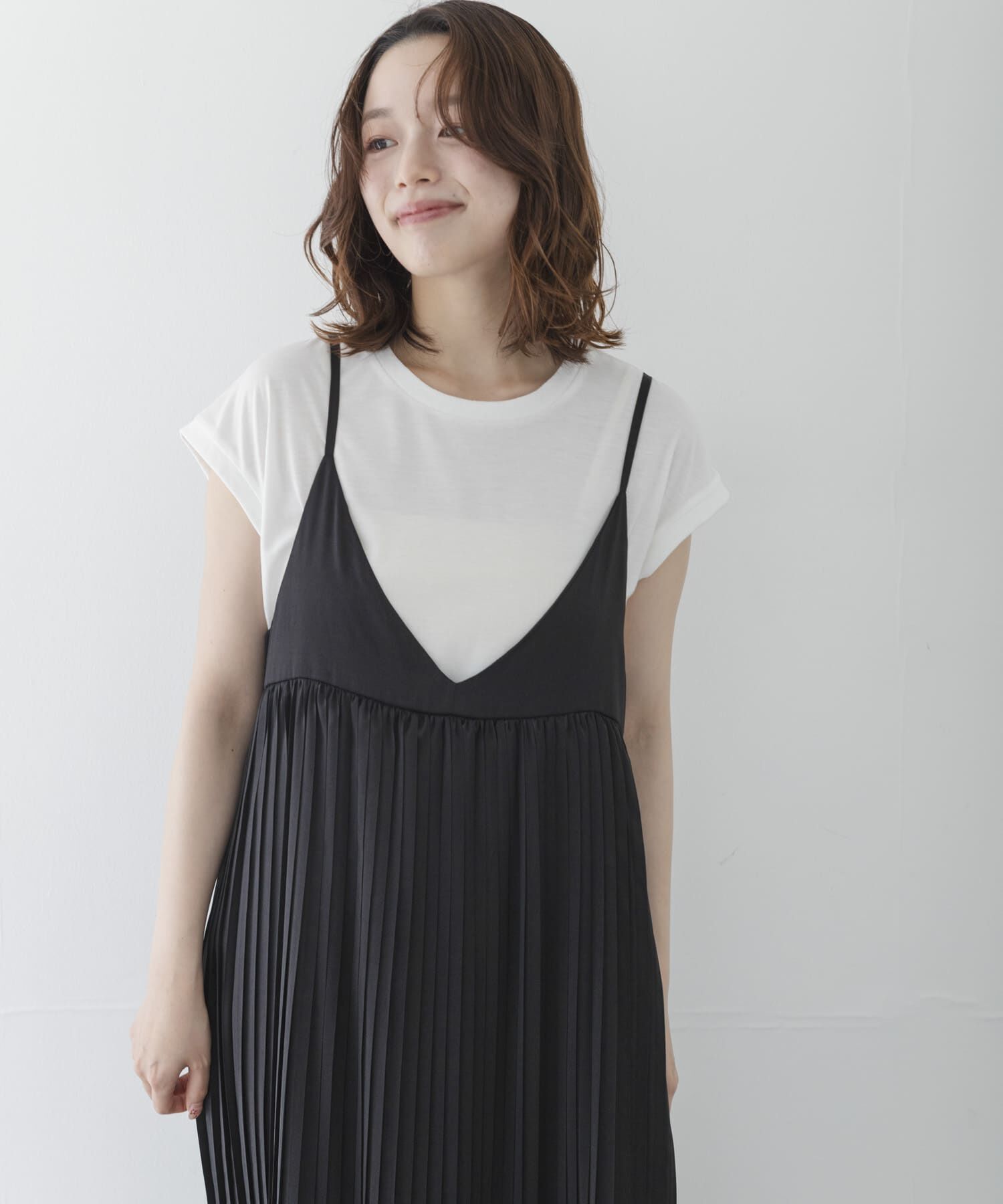 Sonny Label 「『WEB限定』Tシャツ&times;プリーツキャミワンピース SET」|ワンピース|