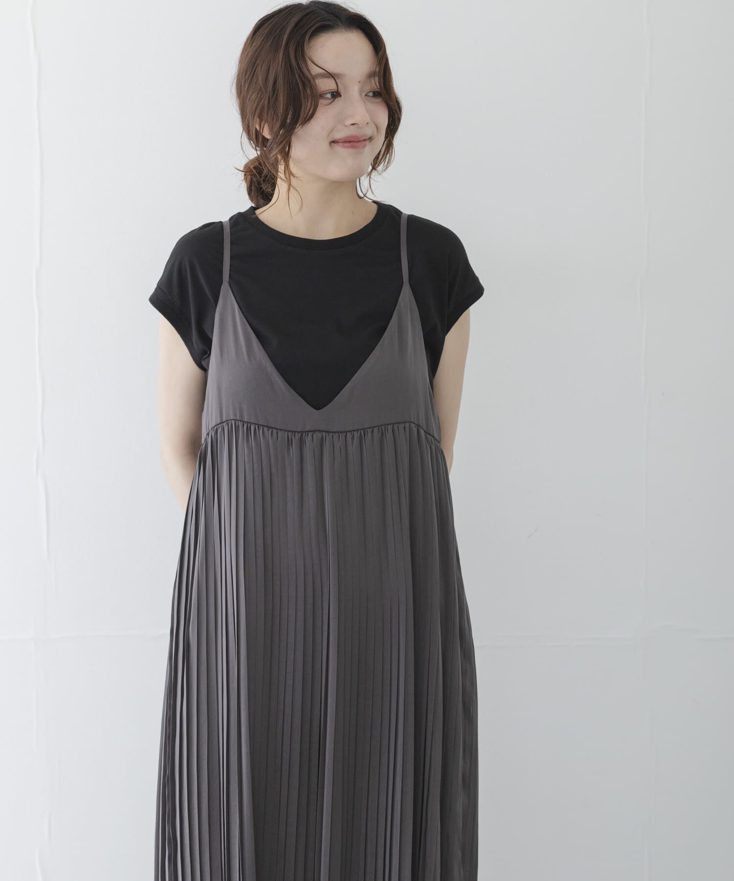 Sonny Label 「『WEB限定』Tシャツ&times;プリーツキャミワンピース SET」|ワンピース|