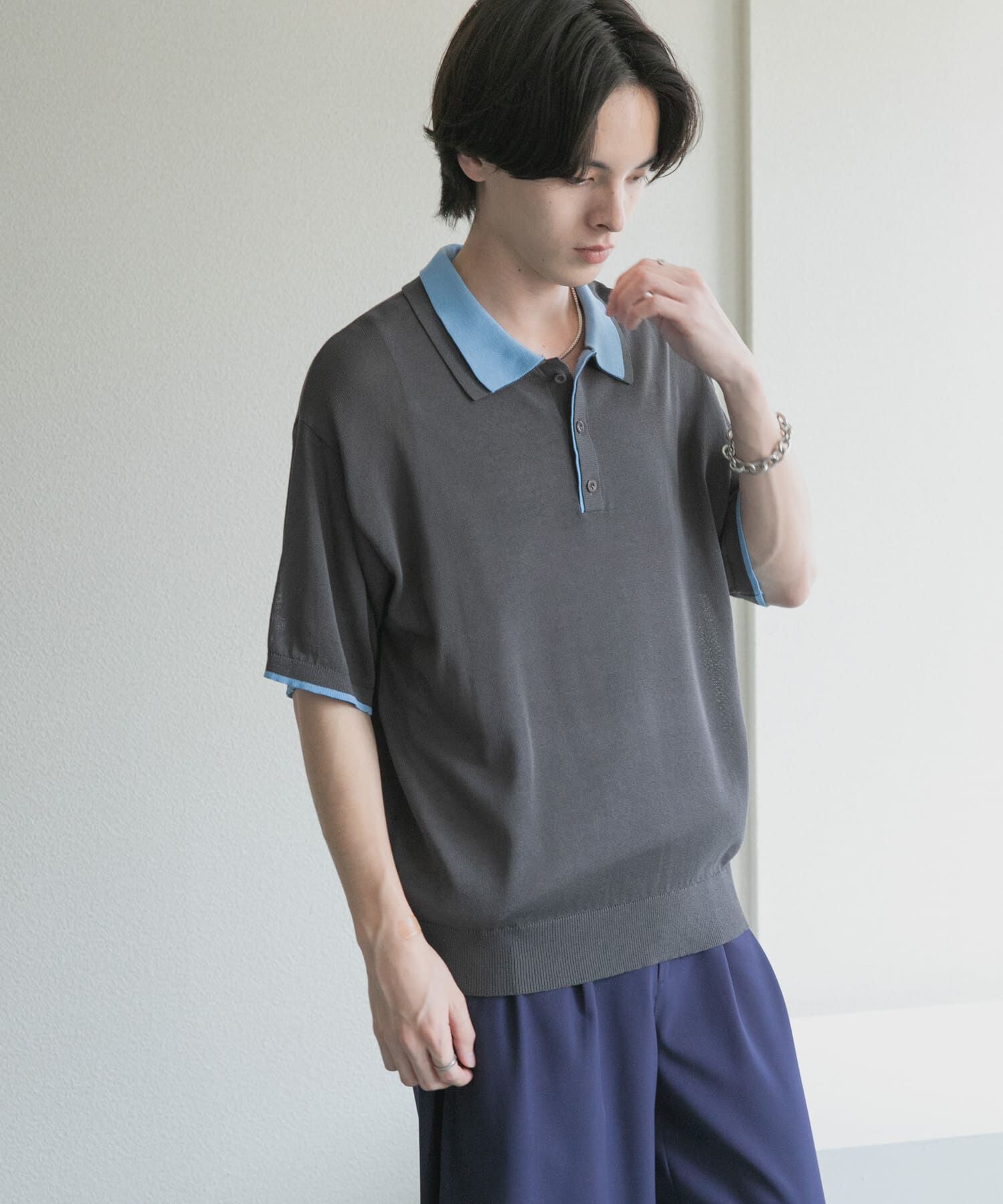 SENSE OF PLACE by URBAN RESEARCH「フェイクレイヤードニットポロシャツ」|ニット・セーター|