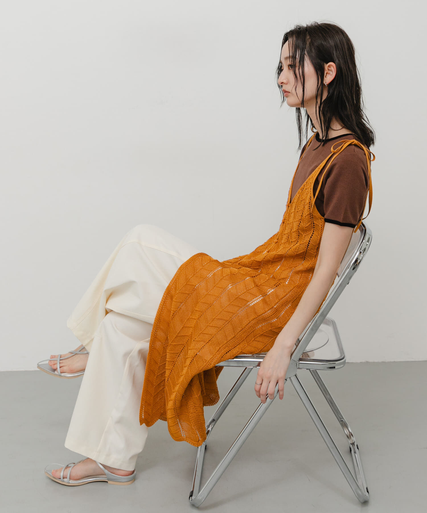 SENSE OF PLACE by URBAN RESEARCH「『洗濯可』フロントボタンレースアミキャミワンピース」|ワンピース|