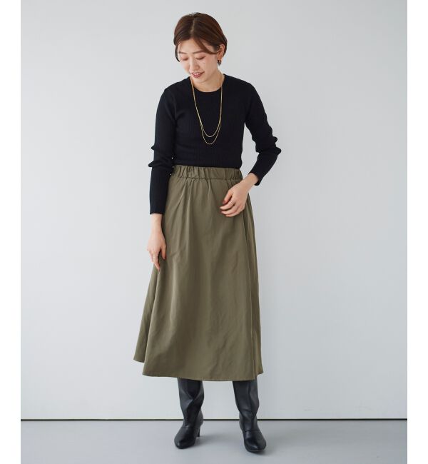 le.coeur blanc「リブニット&times;タフタドッキングワンピース」|ワンピース|