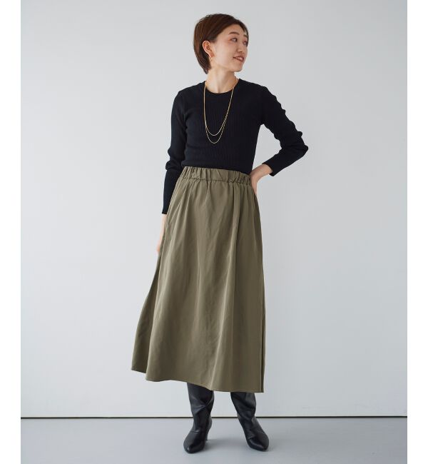 le.coeur blanc「リブニット&times;タフタドッキングワンピース」|ワンピース|