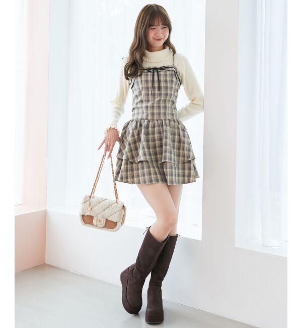  「&infin;フードボレロ&times;ミニキャミワンピセット」|ワンピース|