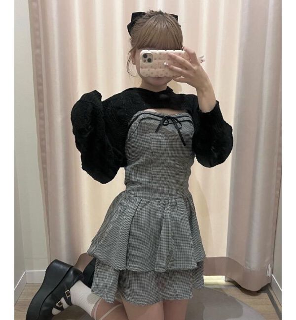  「&infin;フードボレロ&times;ミニキャミワンピセット」|ワンピース|