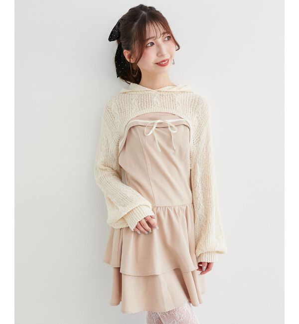  「&infin;フードボレロ&times;ミニキャミワンピセット」|ワンピース|