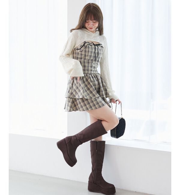  「&infin;フードボレロ&times;ミニキャミワンピセット」|ワンピース|