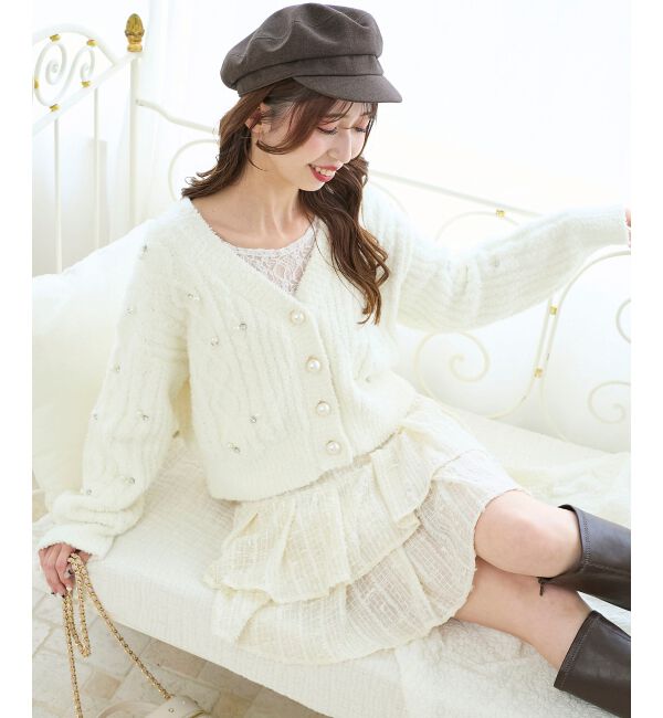  「ビジューマシュマロカーディガン」|カーディガン|