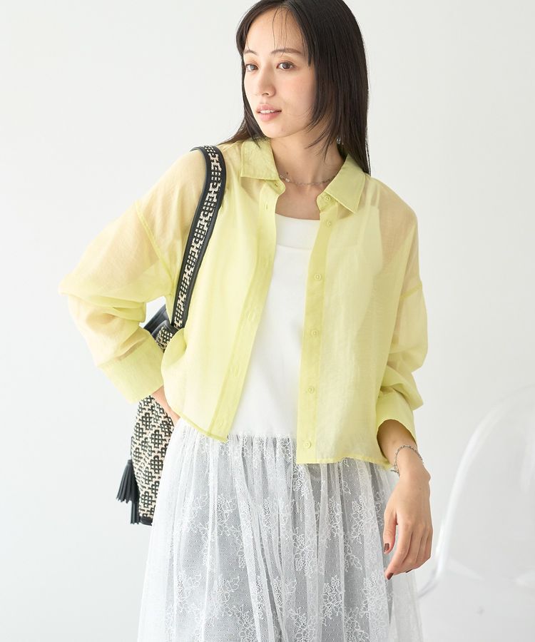 earth music&ecology「シアーショートシャツ」|シャツ・ブラウス|Yellow