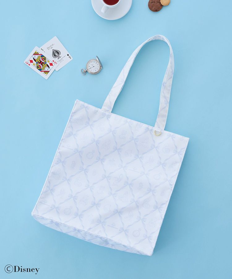 Maison de FLEUR「Alice/リボンプリントスクエアトート」|トートバッグ|ライトブルー