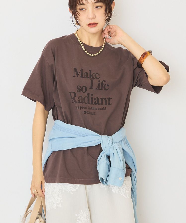 AMERICAN HOLIC「フロッキープリントTシャツ」|Tシャツ・カットソー|Brown