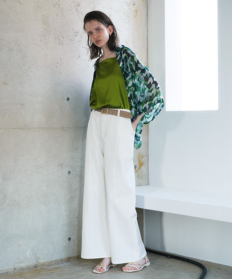 Editt by YECCA VECCA「[2SET]キャミ付きシアージオメ柄シャツ」|シャツ・ブラウス|