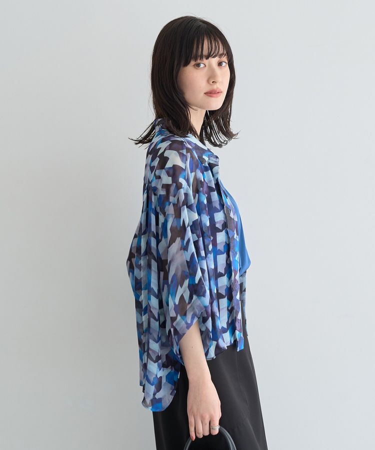 Editt by YECCA VECCA「[2SET]キャミ付きシアージオメ柄シャツ」|シャツ・ブラウス|