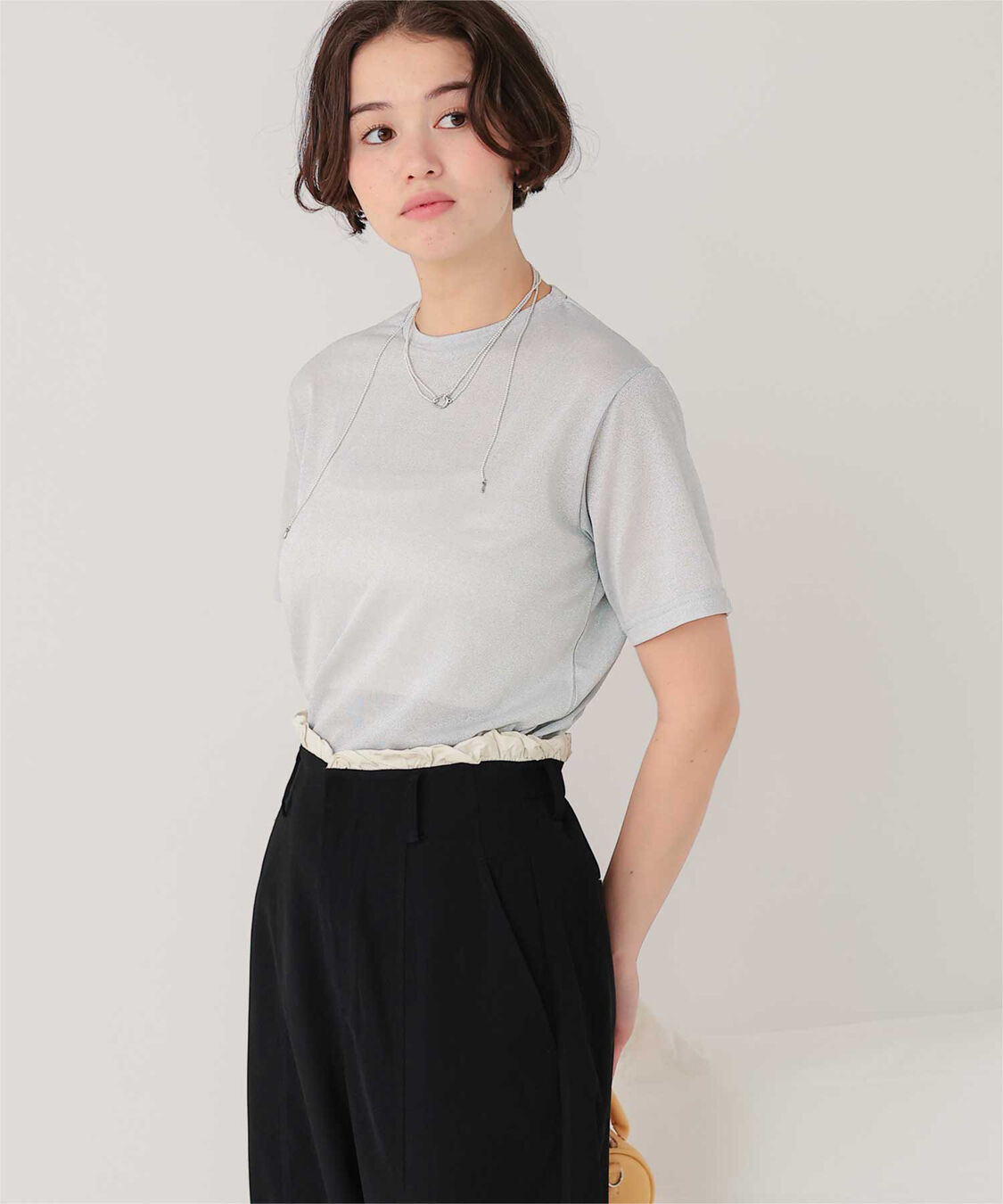 titivate「ハーフスリーブシアーカットソートップス」|Tシャツ・カットソー|