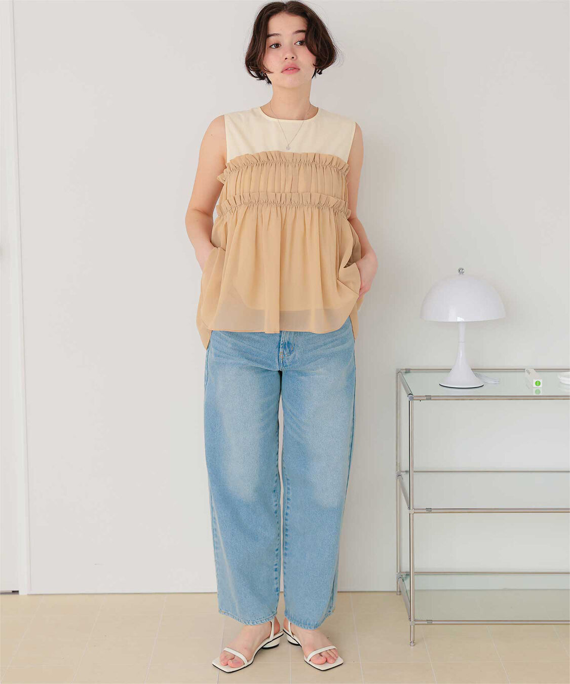 titivate「シフォンフリルドッキングトップス」|Tシャツ・カットソー|