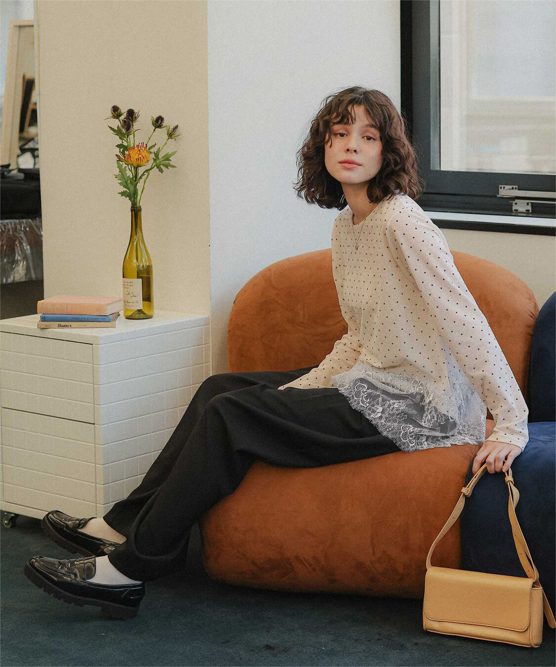 titivate「ヘムレースシアーベロアロングスリーブTシャツ」|Tシャツ・カットソー|