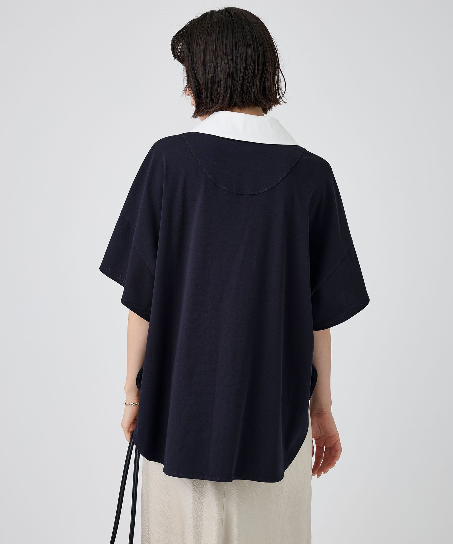 BABYLONE「シャツドッキングハーフスリーブプルオーバー」|Tシャツ・カットソー|