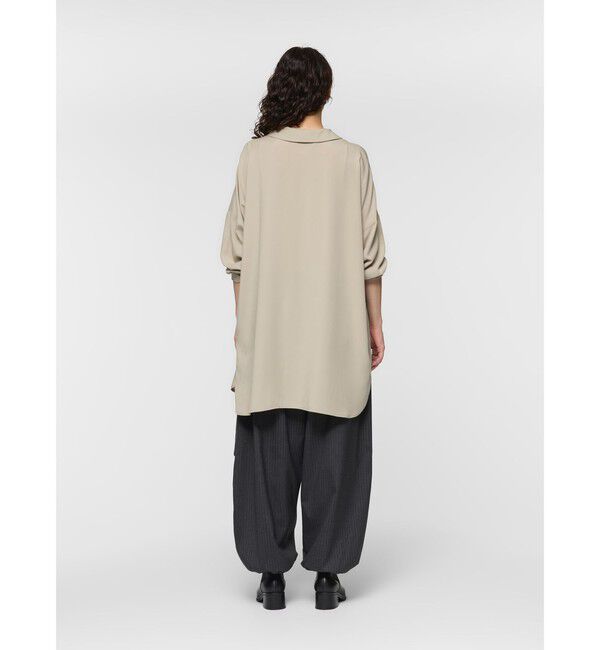 mizuiro ind「mizuiro ind T/Rバンドカラーロングシャツ」|シャツ・ブラウス|