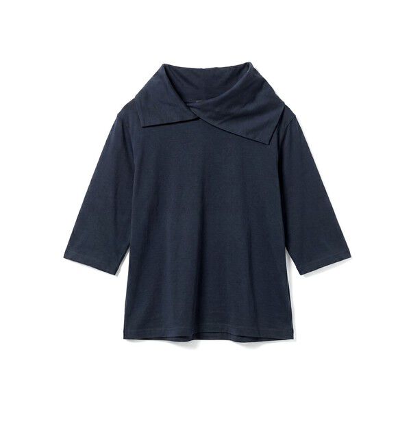 mizuiro ind「mizuiro ind ドレープカラープルオーバー」|Tシャツ・カットソー|ネイビー