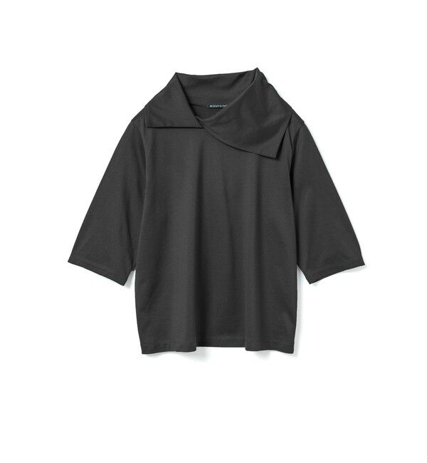 mizuiro ind「mizuiro ind ドレープカラープルオーバー」|Tシャツ・カットソー|ブラック