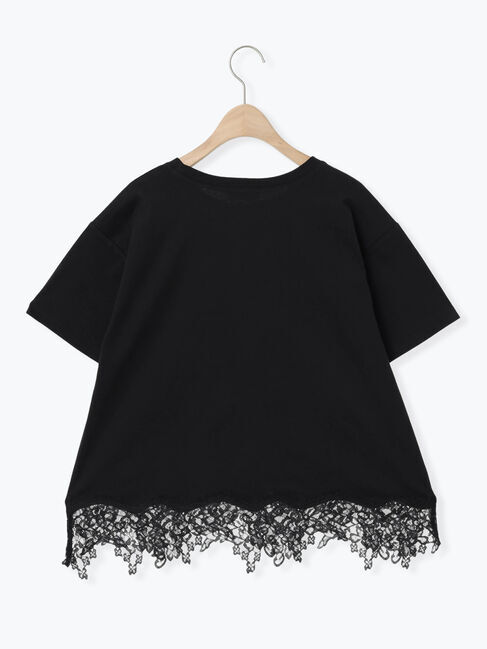 Samansa Mos2「【接触冷感】裾レースロゴTシャツ」|Tシャツ・カットソー|