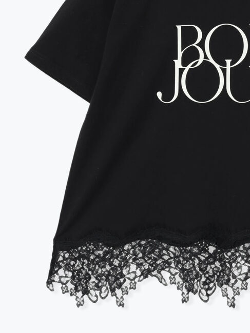 Samansa Mos2「【接触冷感】裾レースロゴTシャツ」|Tシャツ・カットソー|