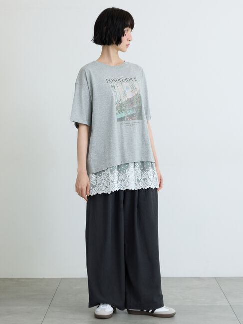 Samansa Mos2「【接触冷感】転写プリントTシャツ」|Tシャツ・カットソー|
