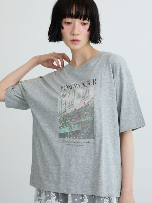 Samansa Mos2「【接触冷感】転写プリントTシャツ」|Tシャツ・カットソー|