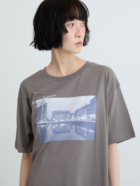Samansa Mos2「【接触冷感】転写プリントTシャツ」|Tシャツ・カットソー|