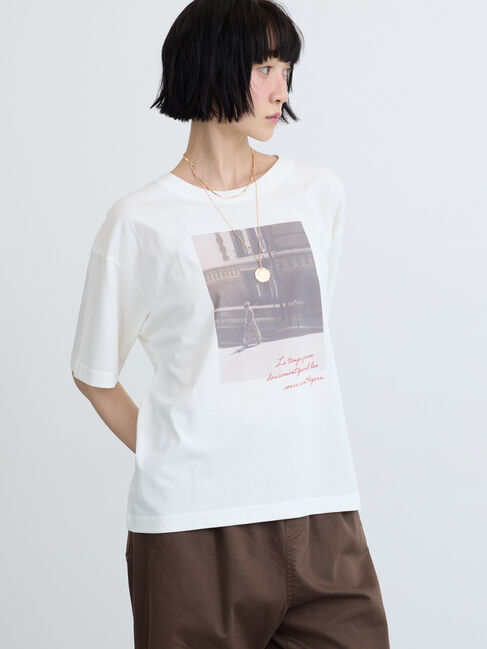 Samansa Mos2「【接触冷感】転写プリントTシャツ」|Tシャツ・カットソー|