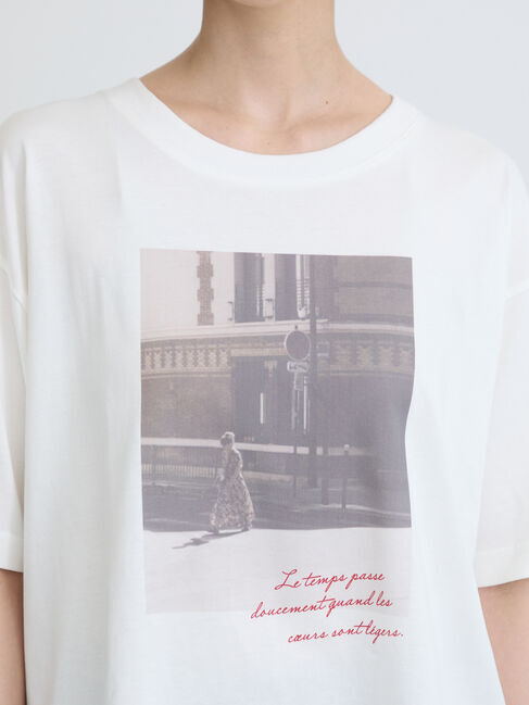 Samansa Mos2「【接触冷感】転写プリントTシャツ」|Tシャツ・カットソー|