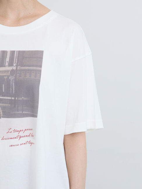 Samansa Mos2「【接触冷感】転写プリントTシャツ」|Tシャツ・カットソー|