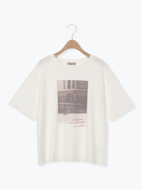 Samansa Mos2「【接触冷感】転写プリントTシャツ」|Tシャツ・カットソー|