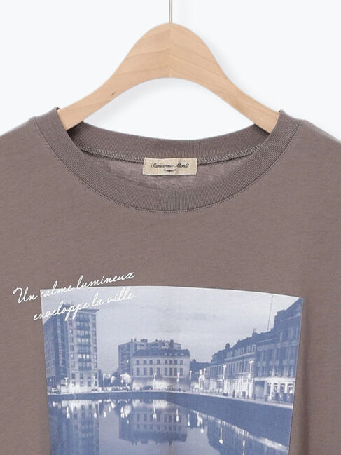 Samansa Mos2「【接触冷感】転写プリントTシャツ」|Tシャツ・カットソー|