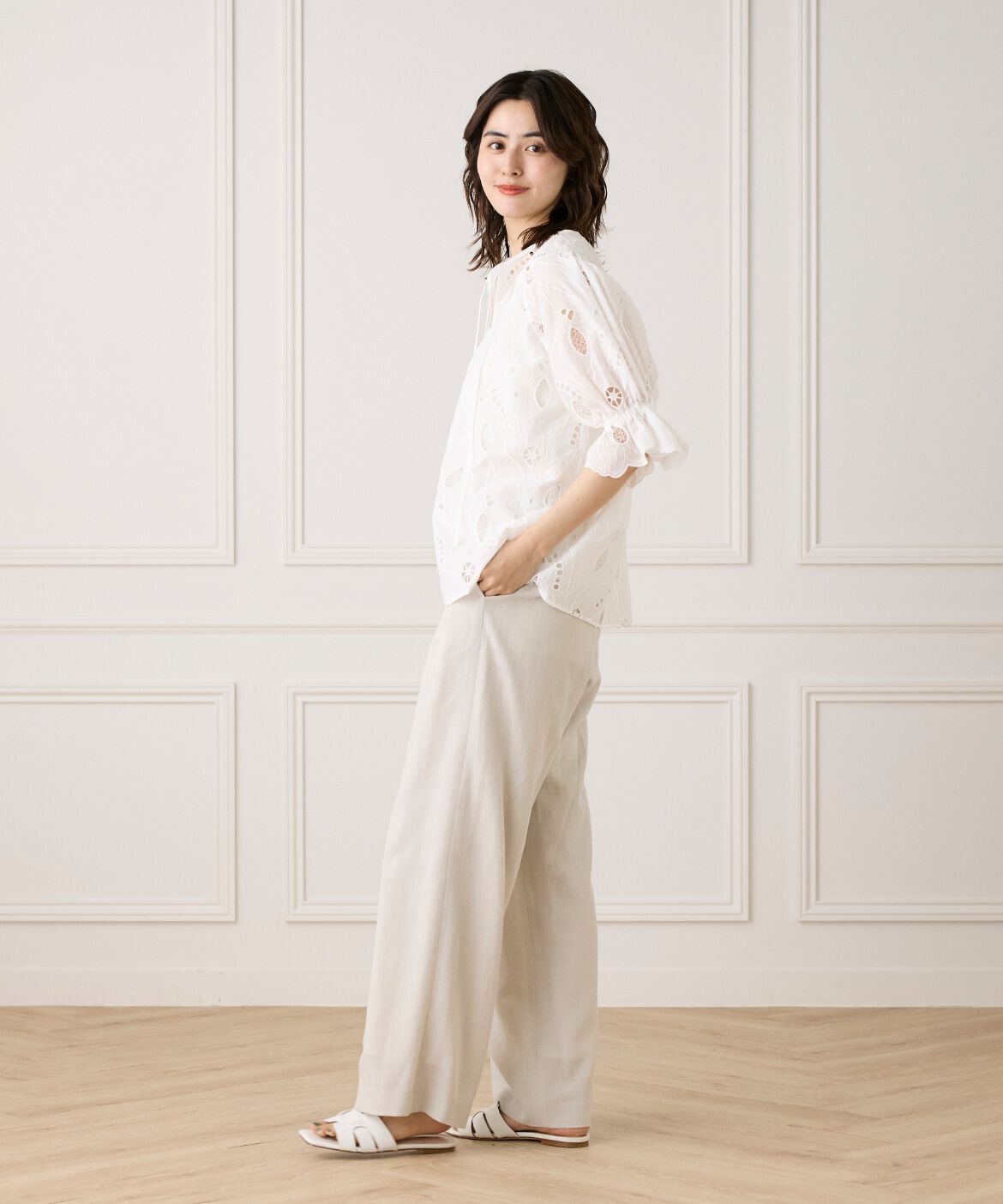 INED「《大きいサイズ》レースブラウス《la veille by SUPERIOR CLOSET》」|シャツ・ブラウス|