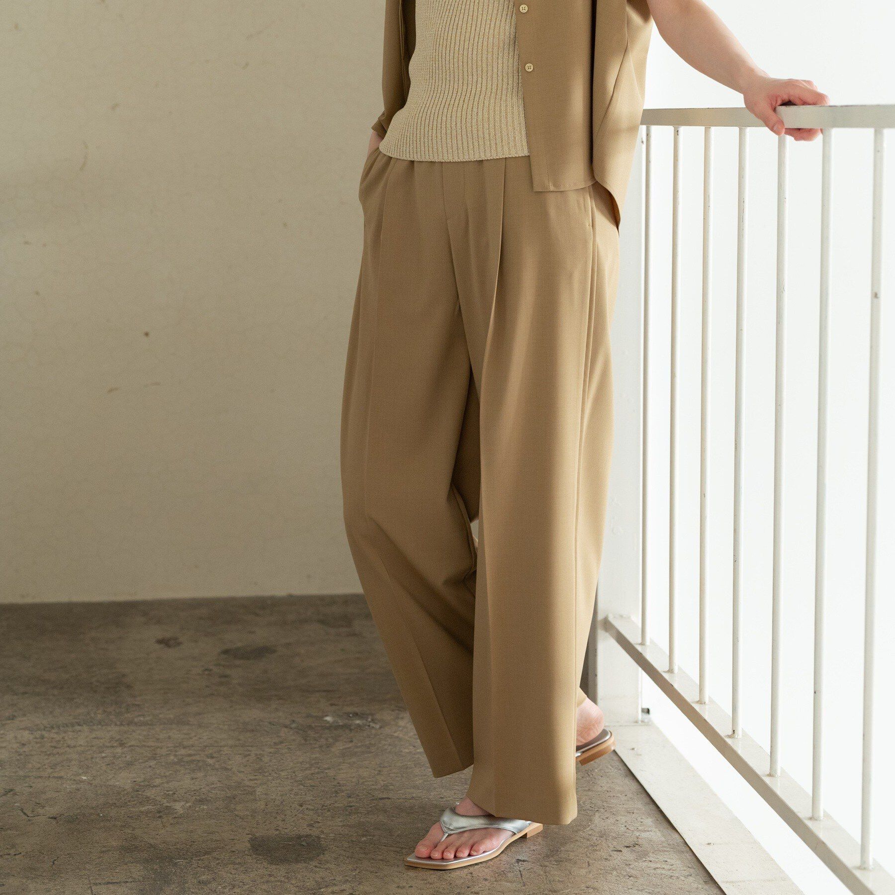 GALLEST「Comfy SET UP｜イージーストレートワイドパンツ【セットアップ対応／通勤／カセット服／接触冷」|その他|