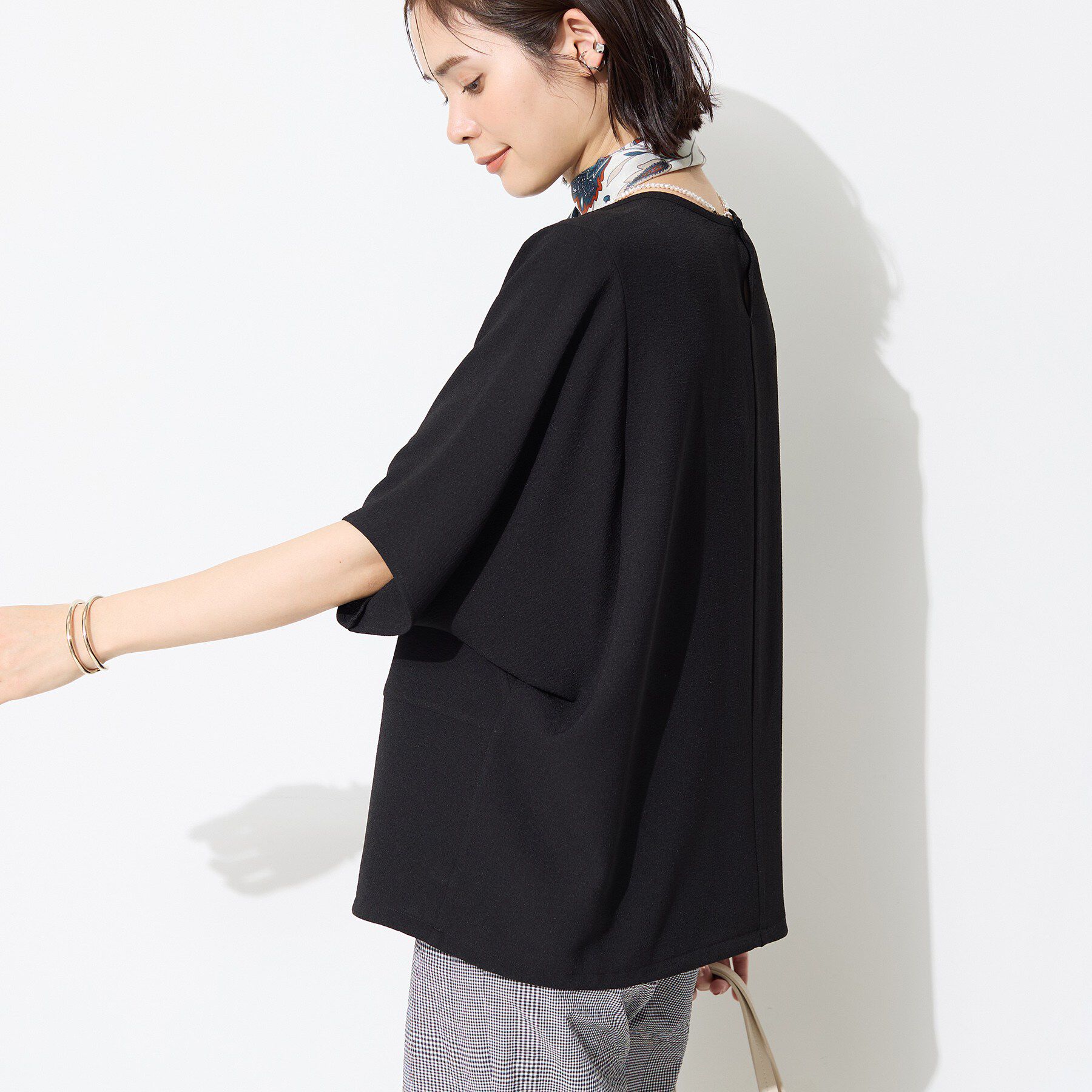 INDIVI「【洗える／2WAY／裾ドロスト付き】 ドルマンスリーブチュニックトップス」|Tシャツ・カットソー|