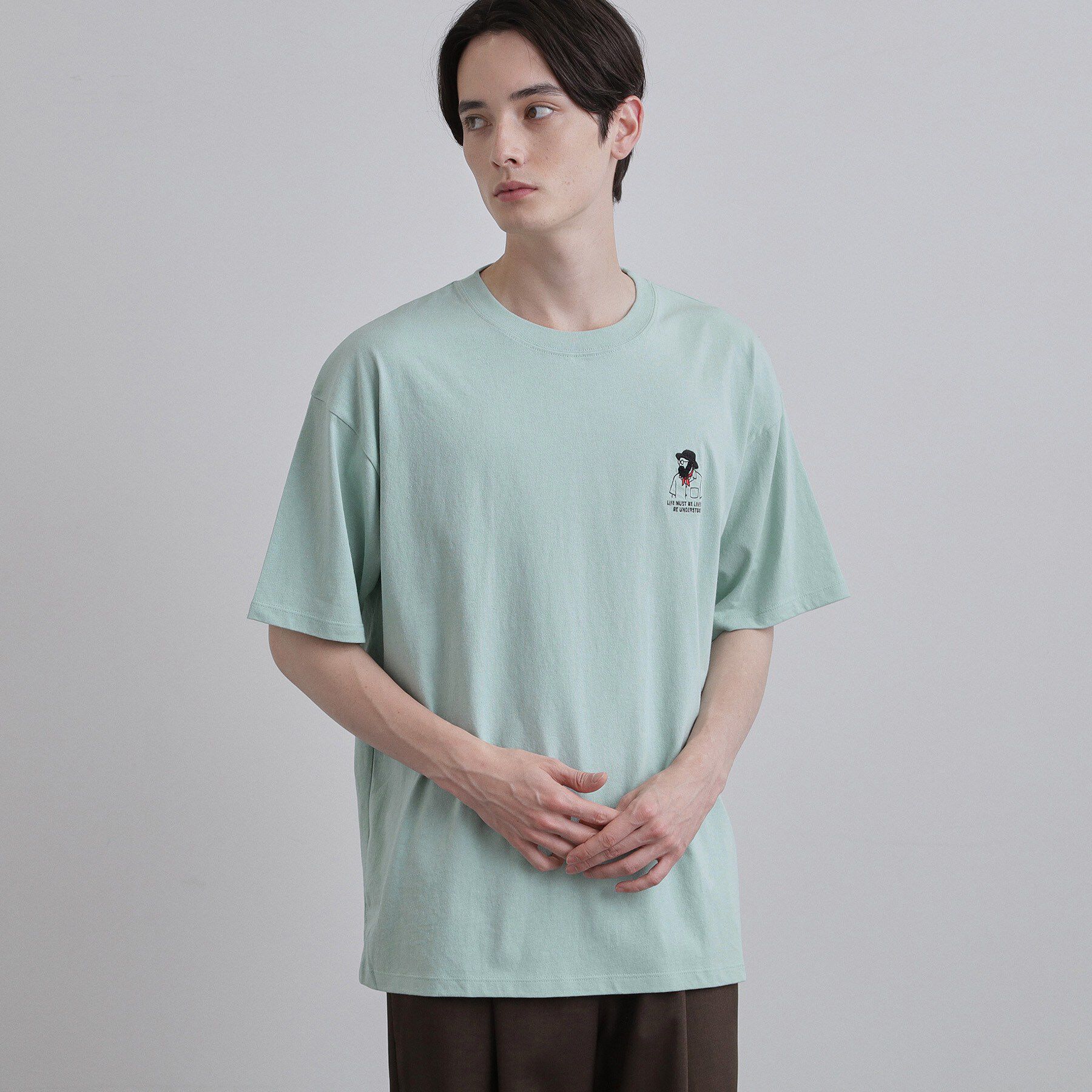 tk.TAKEO KIKUCHI「ひげオジワンポイントTシャツ」|Tシャツ・カットソー|ミントグリーン(02