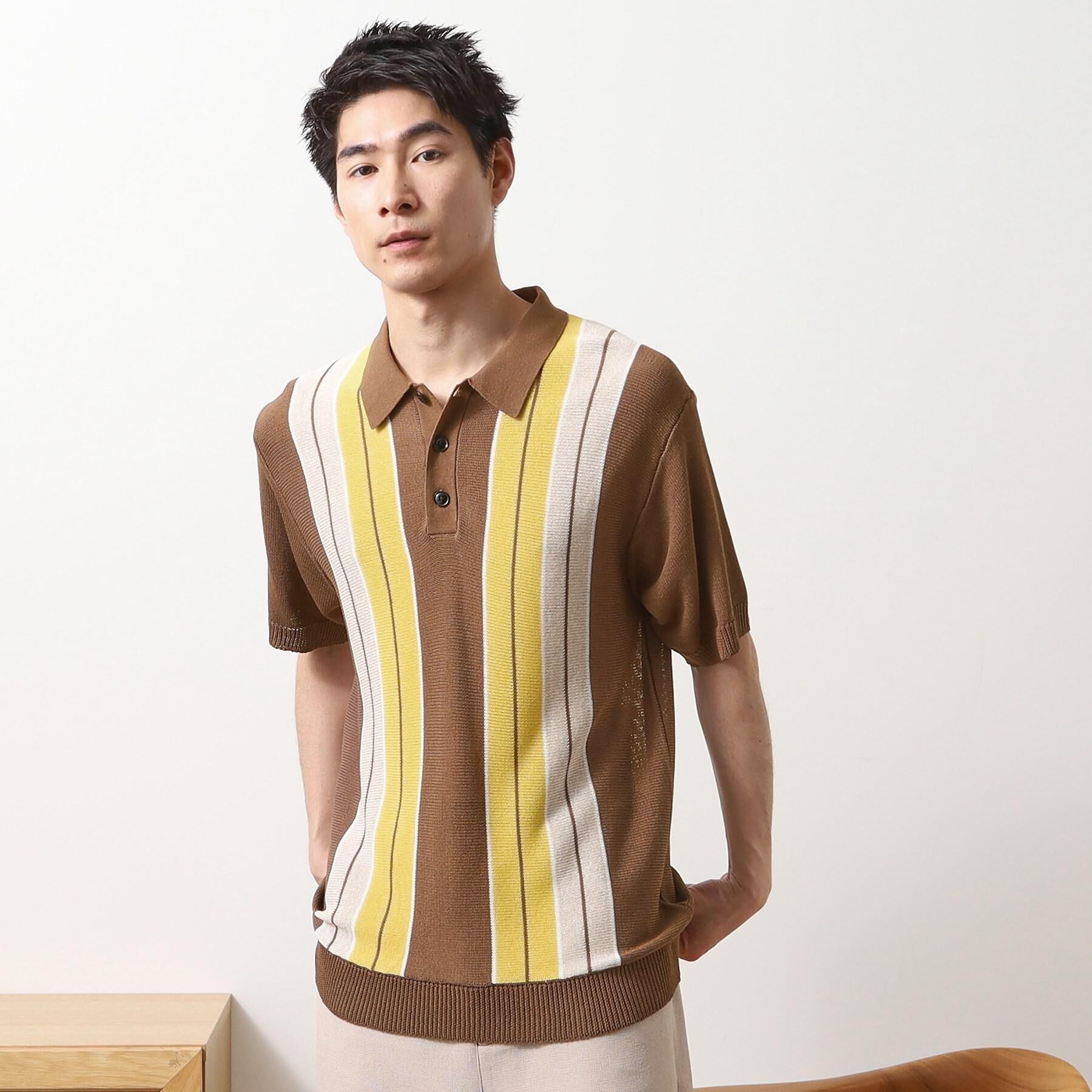 THE SHOP TK「マルチストライプ ニットポロシャツ」|ポロシャツ|