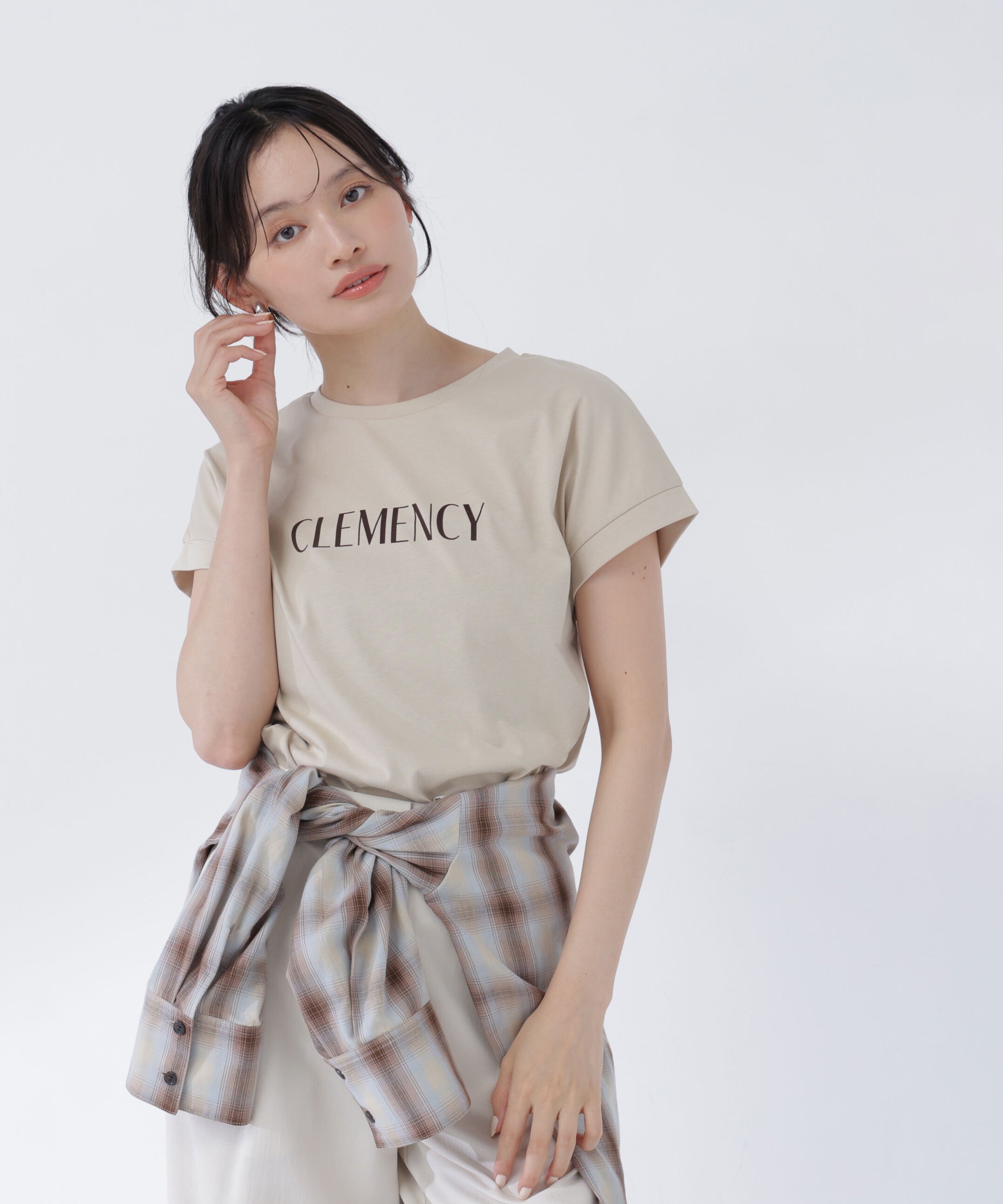  「フロッキーロゴTシャツ」|Tシャツ・カットソー|ベージュ