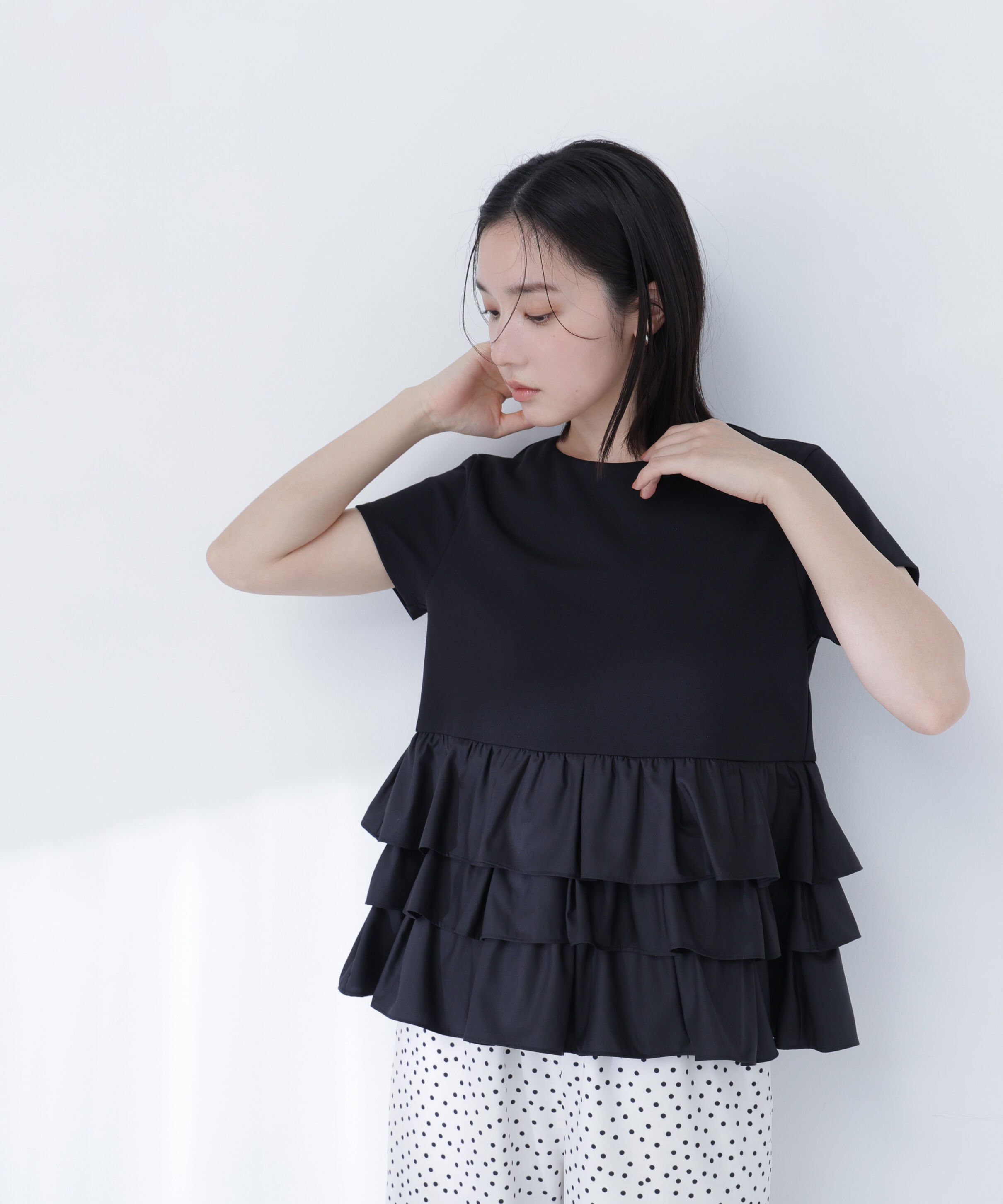  「〈山本里菜さんコラボ〉ドッキングペプラムカットソー」|Tシャツ・カットソー|