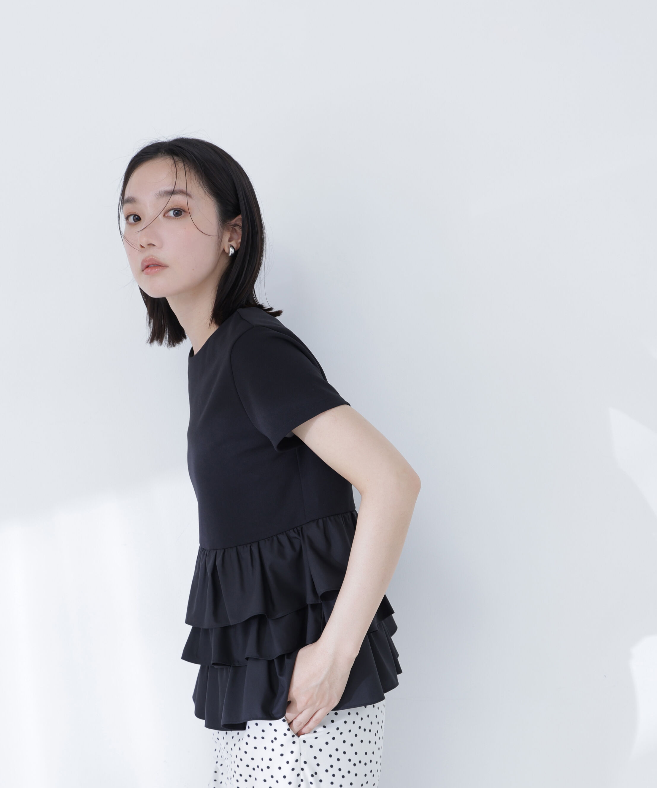  「〈山本里菜さんコラボ〉ドッキングペプラムカットソー」|Tシャツ・カットソー|