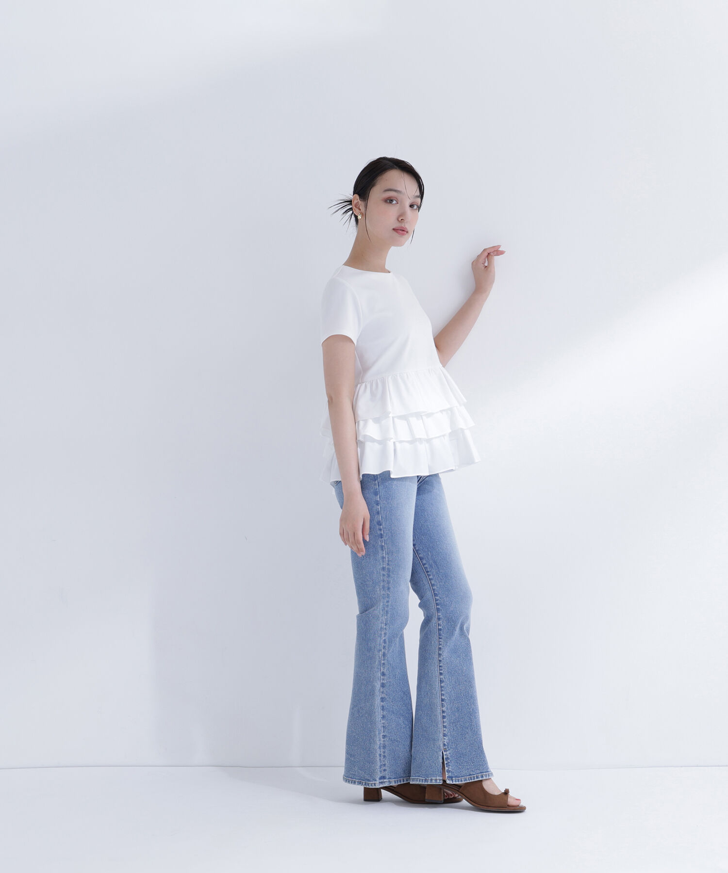  「〈山本里菜さんコラボ〉ドッキングペプラムカットソー」|Tシャツ・カットソー|